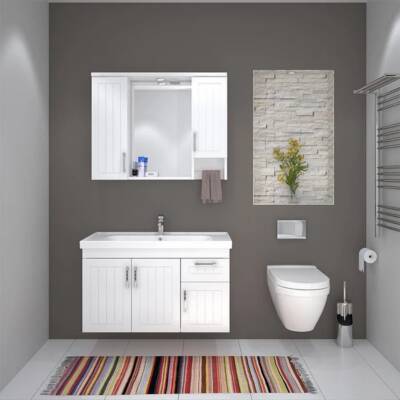 Denko Lotus 100 cm Beyaz Banyo Takımı