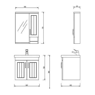 Denko Lotus 60 Cm Beyaz Banyo Dolabı - 4