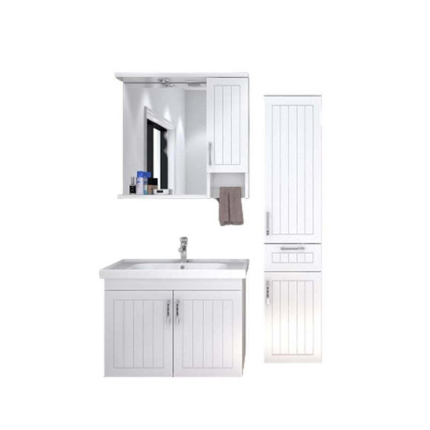 Denko Lotus 80 Cm Beyaz Banyo Dolabı Takımı - 2