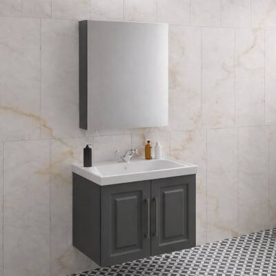 Denko Royal 65 Cm Antrasit Banyo Dolabı Takımı