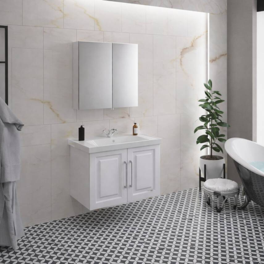Denko Royal 65 Cm Beyaz Banyo Dolabı Takımı - 1