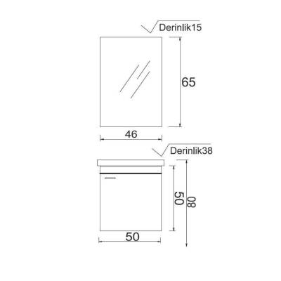 Denko Terra 50 Cm Alize Banyo Dolabı Takımı - 2