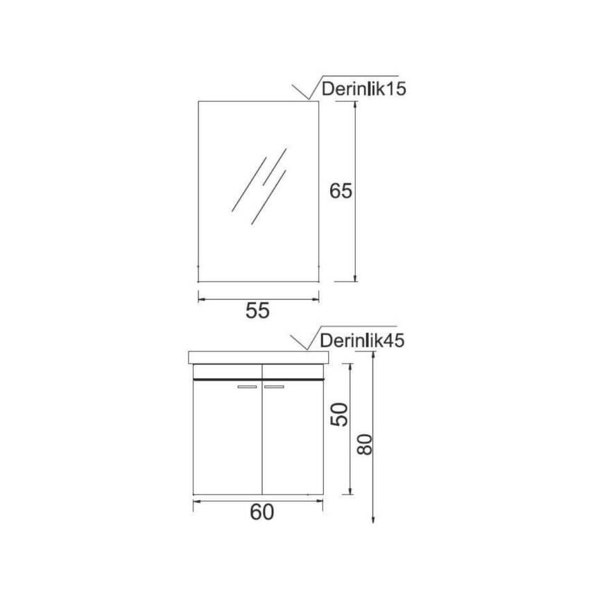 Denko Terra 60 Cm Alize Banyo Dolabı Takımı - 3