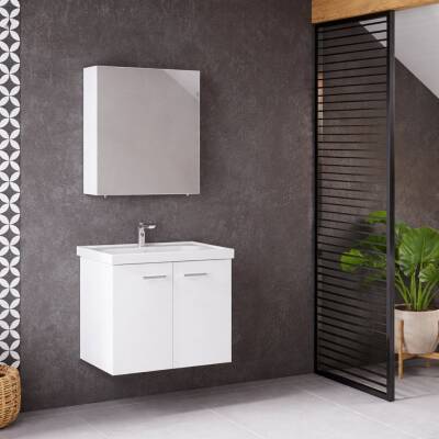 Denko Terra 65 Cm Beyaz Banyo Dolabı Takımı