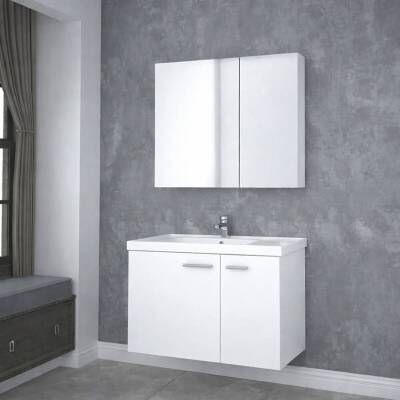 Denko Terra 80 Cm Beyaz Banyo Dolabı Takımı - 2