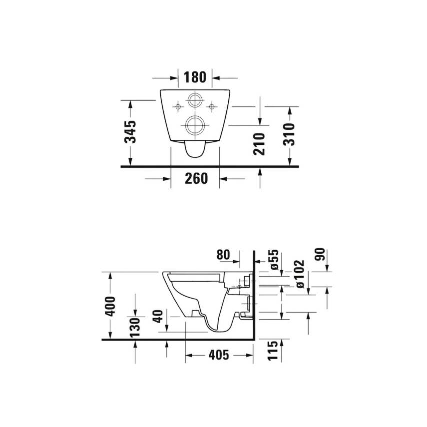 Duravit D-Neo Rimless Beyaz Asma Klozet 45773900A1, Duravit Duroplast Yavaş Kapak - 5