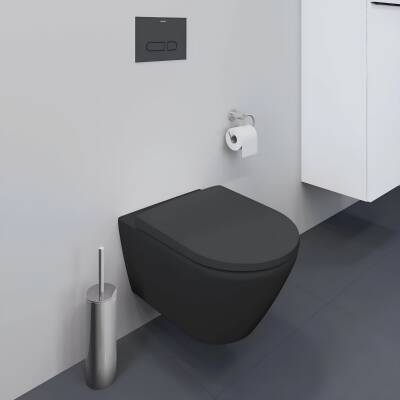 Duravit D-Neo Rimless Mat Antrasit Asma Klozet 2577398975, Duravit Duroplast Yavaş Kapak - 2