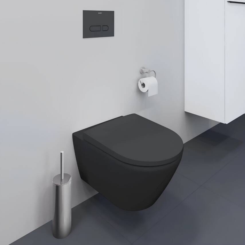 Duravit D-Neo Rimless Mat Antrasit Asma Klozet 2577398975, Duravit Duroplast Yavaş Kapak - 2