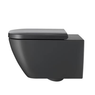 Duravit D-Neo Rimless Mat Antrasit Asma Klozet 2577398975, Duravit Duroplast Yavaş Kapak - 4