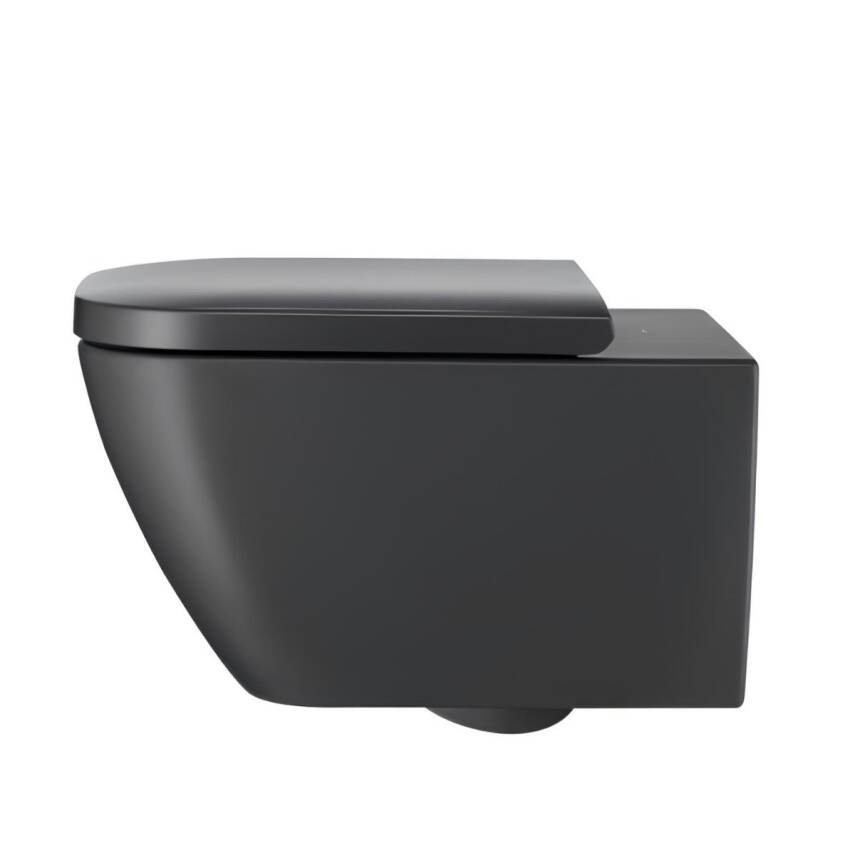 Duravit D-Neo Rimless Mat Antrasit Asma Klozet 2577398975, Duravit Duroplast Yavaş Kapak - 4