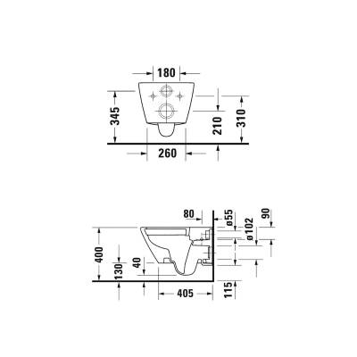 Duravit D-Neo Rimless Mat Antrasit Asma Klozet 2577398975, Duravit Duroplast Yavaş Kapak - 5