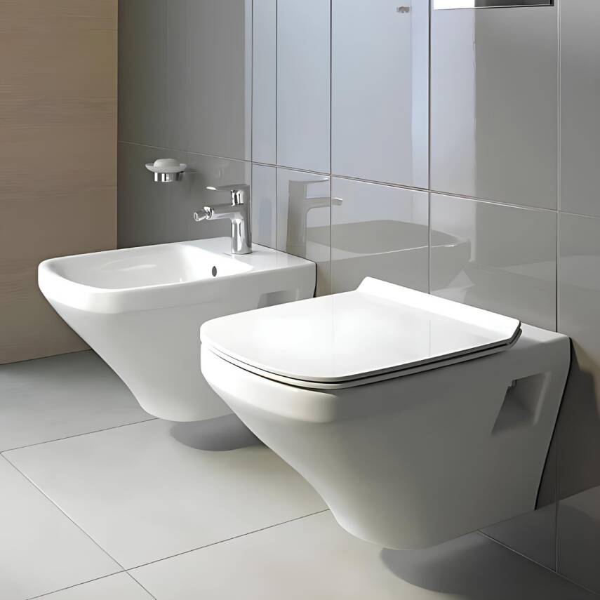 Duravit Durastyle Rimless Beyaz Asma Klozet 45383900A1, Duravit Duroplast Yavaş Kapak - 1