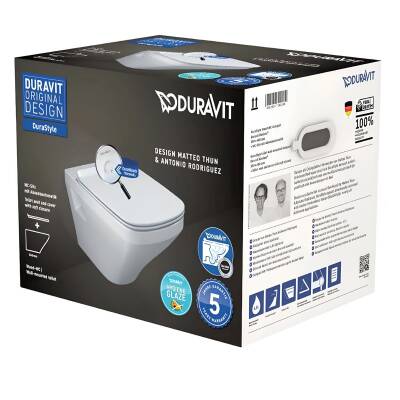 Duravit Durastyle Rimless Beyaz Asma Klozet 45383900A1, Duravit Duroplast Yavaş Kapak - 3