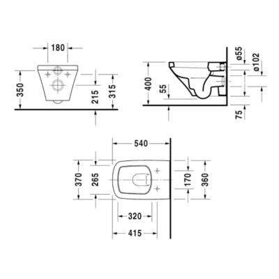 Duravit Durastyle Rimless Beyaz Asma Klozet 45383900A1, Duravit Duroplast Yavaş Kapak - 4