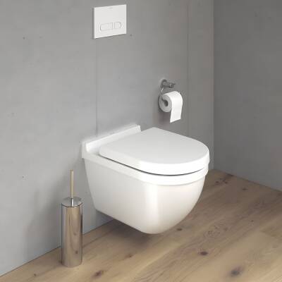 Duravit Starck 3 Rimless Beyaz Asma Klozet 45273900A1, Duravit Duroplast Yavaş Kapak