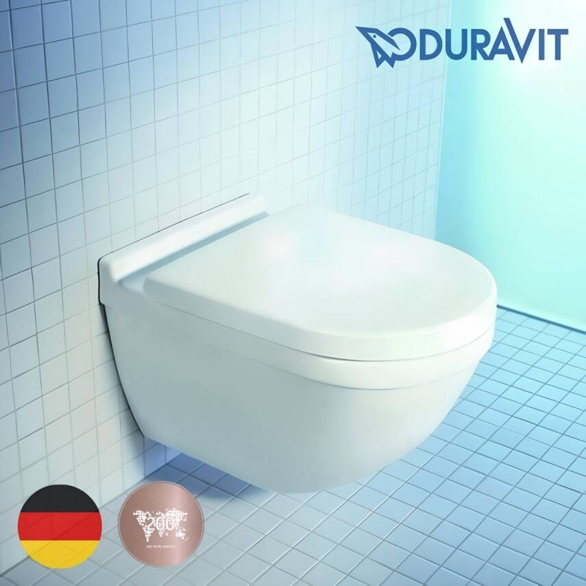 Duravit Starck 3 Rimless Beyaz Asma Klozet 45273900A1, Duravit Duroplast Yavaş Kapak - 2