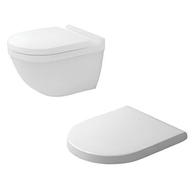 Duravit Starck 3 Rimless Beyaz Asma Klozet 45273900A1, Duravit Duroplast Yavaş Kapak - 4