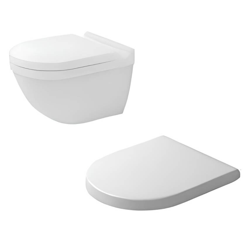Duravit Starck 3 Rimless Beyaz Asma Klozet 45273900A1, Duravit Duroplast Yavaş Kapak - 4