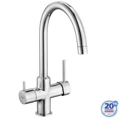 Eca Dual Flow Çift Akışlı Arıtmalı Krom Mutfak Eviye Bataryası 102118137