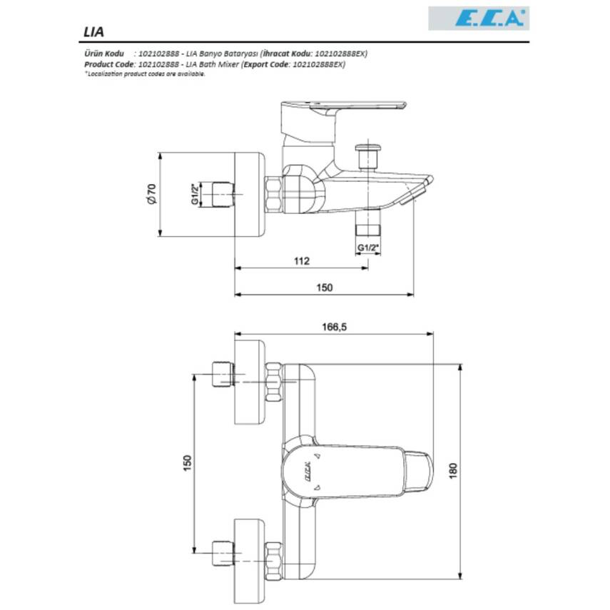 Eca Lia Krom Banyo Bataryası 102102888 - 2