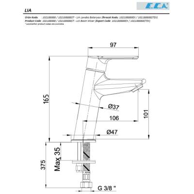 Eca Lia Krom Lavabo Bataryası 102188888 - 2