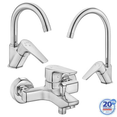 Eca Niobe Kuğu Lavabo - Banyo - Kuğu Eviye Bataryası 3'lü Set 102188054-102102482-102118098