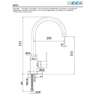 Eca Nita Krom Mutfak Eviye Bataryası 102118080 - 2