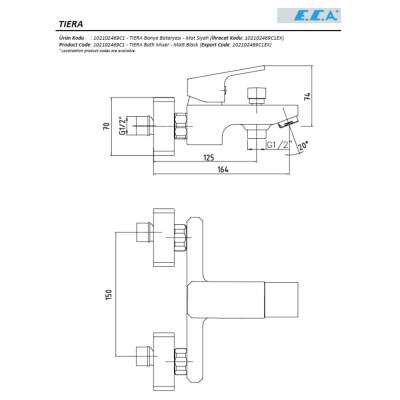 Eca Tiera Banyo Bataryası Mat Siyah 102102469C1 - 2