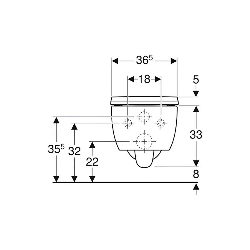 Geberit Icon Rimfree Beyaz Asma Klozet 501.659.00.1, Geberit Duroplast Yavaş Kapak - 5