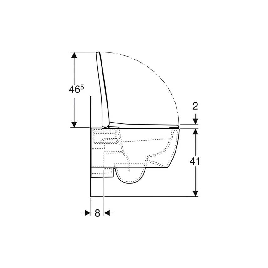 Geberit Icon Rimfree Beyaz Asma Klozet 501.659.00.1, Geberit Duroplast Yavaş Kapak - 6