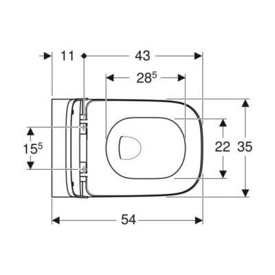 Geberit Smyle Square Rimfree Beyaz Asma Klozet 501.668.00.1, Geberit Duroplast Yavaş Kapak - 2