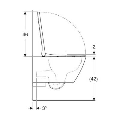 Geberit Smyle Square Rimfree Beyaz Asma Klozet 501.668.00.1, Geberit Duroplast Yavaş Kapak - 4