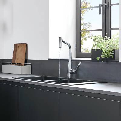 Hansgrohe Metris Select M71 Tek Kollu Eviye Bataryası Spiralli 73822000
