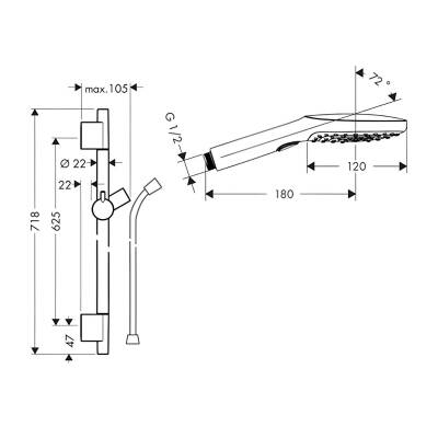 Hansgrohe Raindance Select E Siyah Duş Seti 28632670 - 2