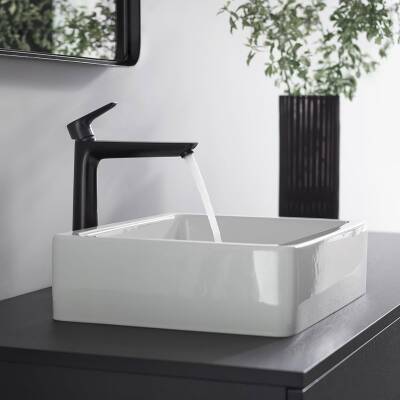 Hansgrohe Talis E Mat Siyah Çanak Lavabo Bataryası Kumandalı 71716670
