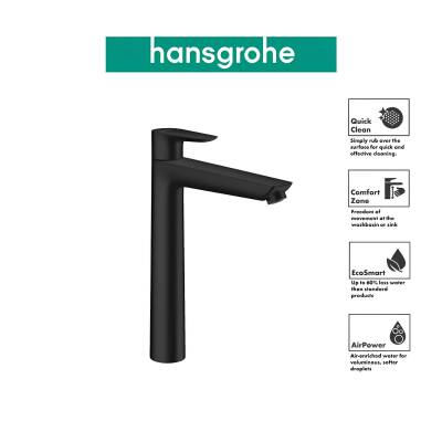 Hansgrohe Talis E Mat Siyah Çanak Lavabo Bataryası Kumandalı 71716670 - 2