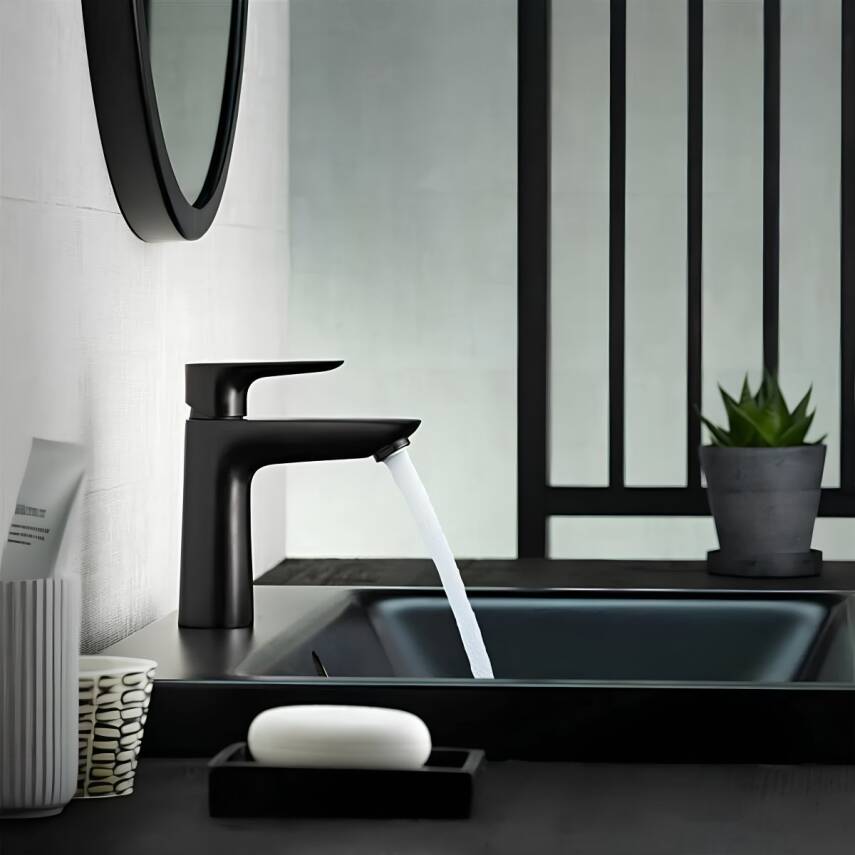 Hansgrohe Talis E Mat Siyah Tek Kollu Lavabo Bataryası 71710670 - 1
