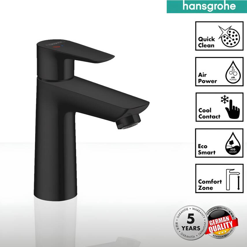 Hansgrohe Talis E Mat Siyah Tek Kollu Lavabo Bataryası 71710670 - 2