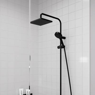 Hansgrohe Vernis Siyah Duş Kolonu ve Talis E Banyo Bataryası Aplike 26289670 - 2
