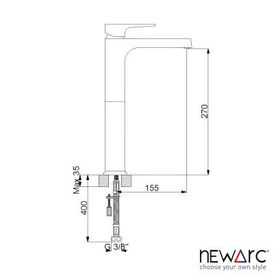 Newarc Aqua Altın Çanak Tipi Lavabo Bataryası 941008 - 4