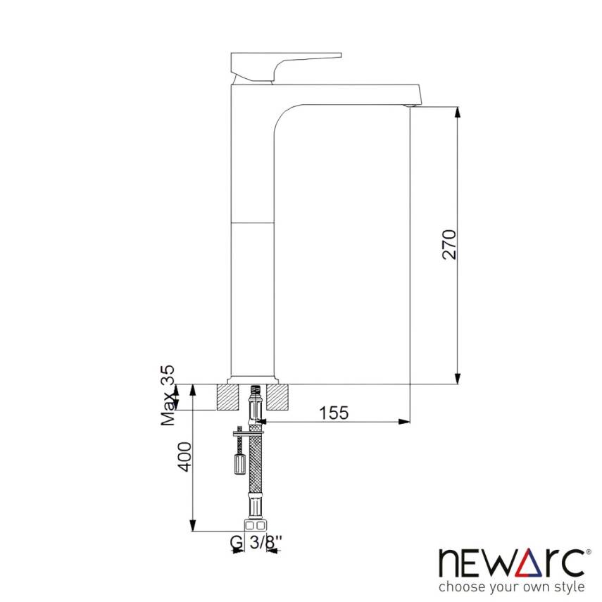 Newarc Aqua Altın Çanak Tipi Lavabo Bataryası 941008 - 4