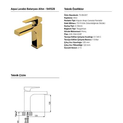 Newarc Aqua Altın Lavabo Bataryası 941528 - 3