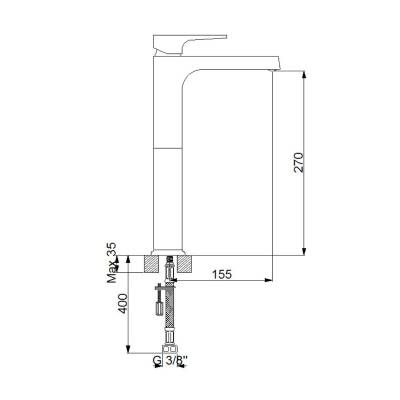 Newarc Aqua Çanak Tipi Beyaz Lavabo Bataryası 941001W - 4