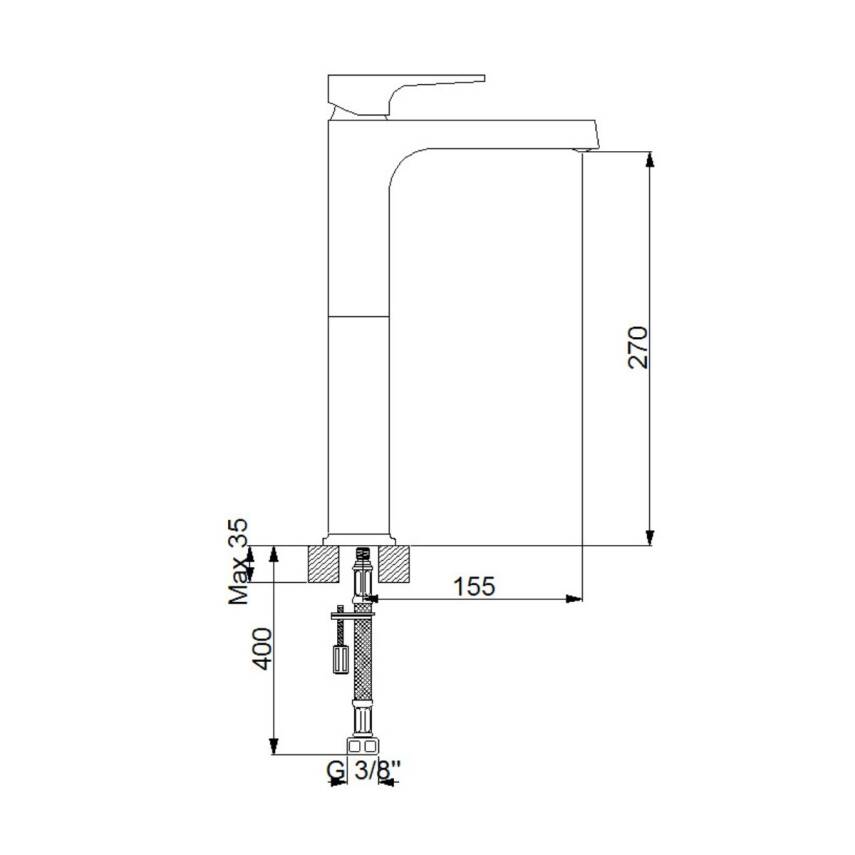 Newarc Aqua Çanak Tipi Beyaz Lavabo Bataryası 941001W - 4