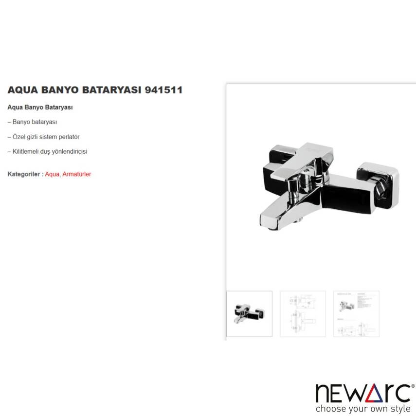 Newarc Aqua Krom Banyo Bataryası 941511 - 3