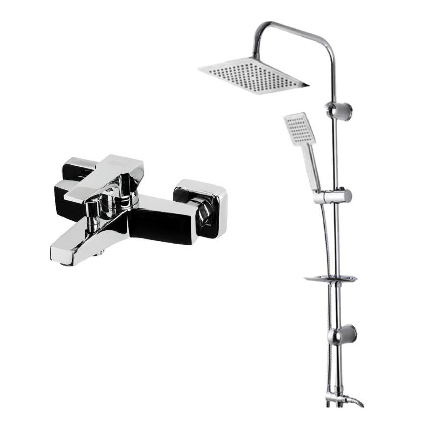 Newarc Aqua Krom Banyo Bataryası ve Sky Duş Ünitesi 2'li Set 941511-440453 - 1