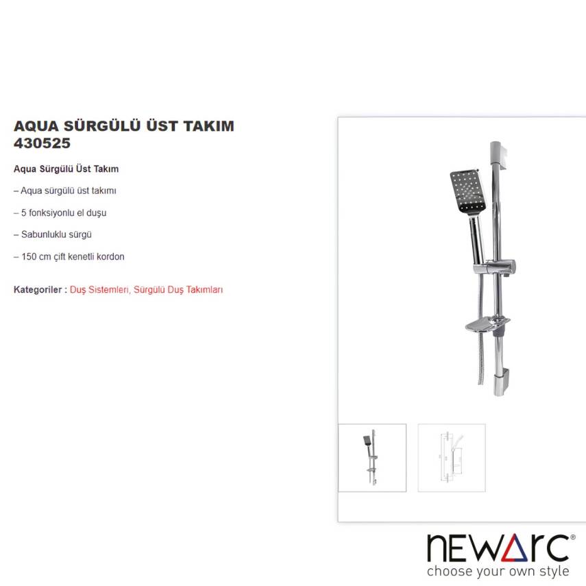 Newarc Aqua Krom Banyo Üst Takımı 430525 - 2