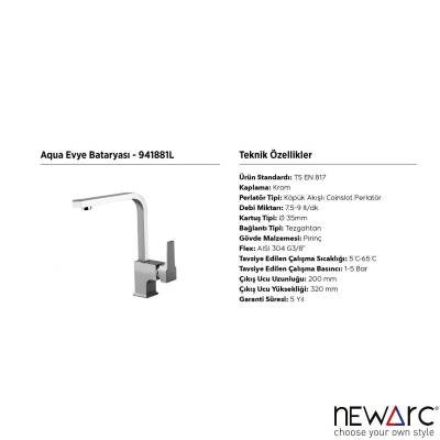 Newarc Aqua Krom Eviye Bataryası Krom 941881L - 3