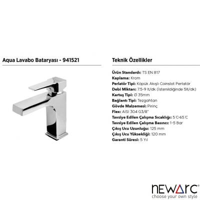 Newarc Aqua Krom Lavabo Bataryası 941521 - 3