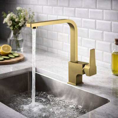 Newarc Aqua L Borulu Altın Eviye Bataryası 941888L - 2